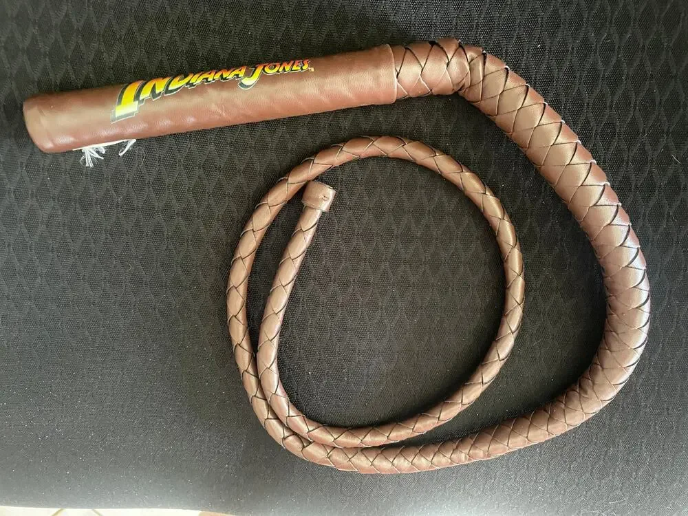 BULL WHIP OFFICIAL INDIANA JONES COSTUME ACCESSORY PROP pre owned